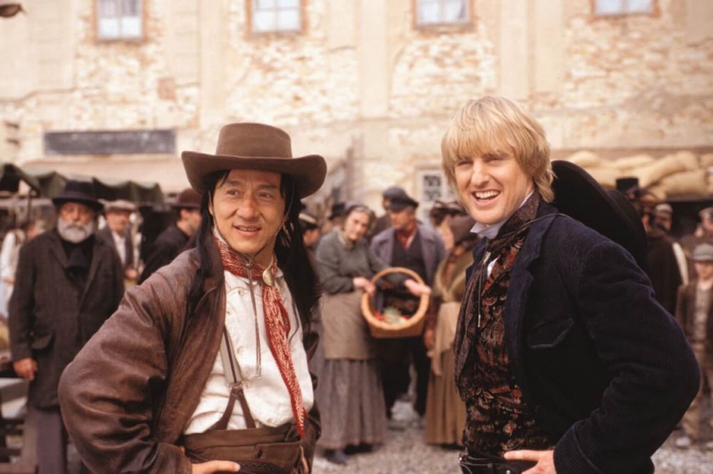 Owen Wilson and Jackie Chan in a still from Shanghai Knights (2003)