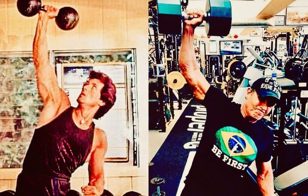 Sylvester Stallone in the gym