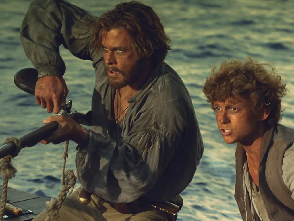 Chris Hemsworth and Tom Holland in a still from In The Heart of The Sea 