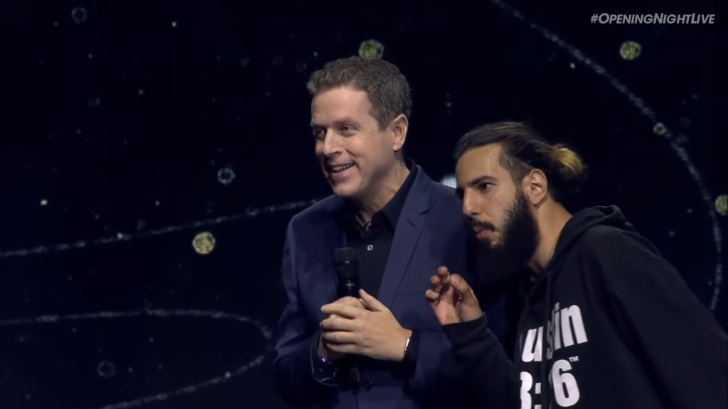 Individual interrupting The Game Awards Founder, Geoff Keighley, at Gamescom 2023.