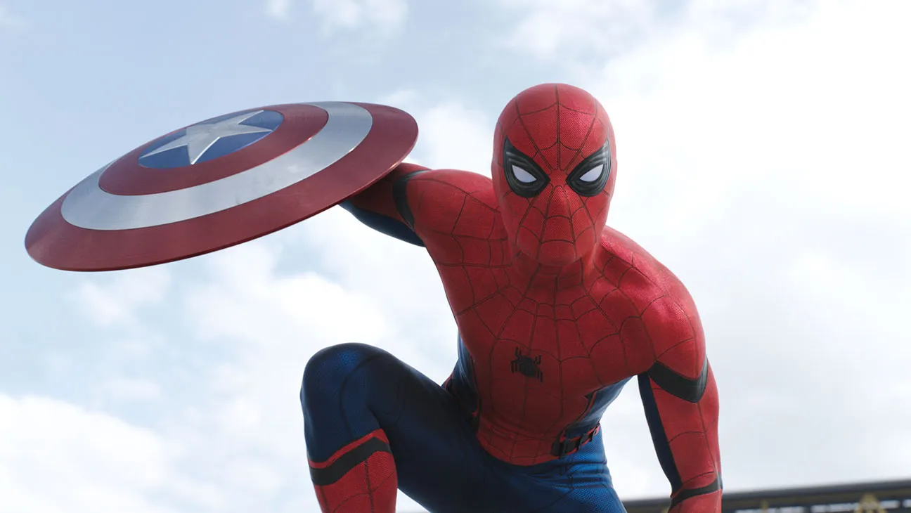 Tom Holland as Spider-Man in a still from Captain America: Civil War