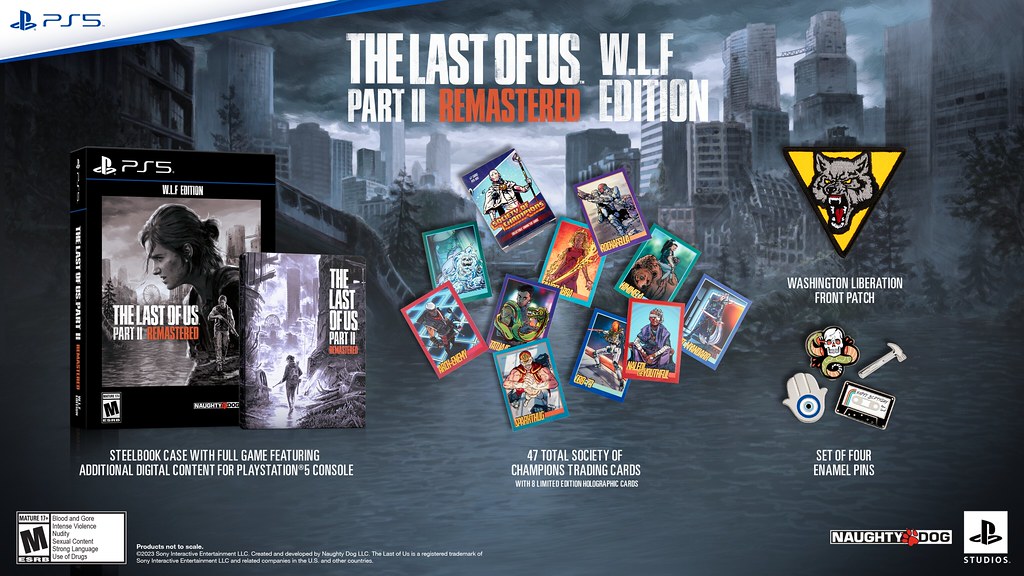 The Last of Us Part 2 Remastered will also have a WLF Edition that comes with a Steelbook case.