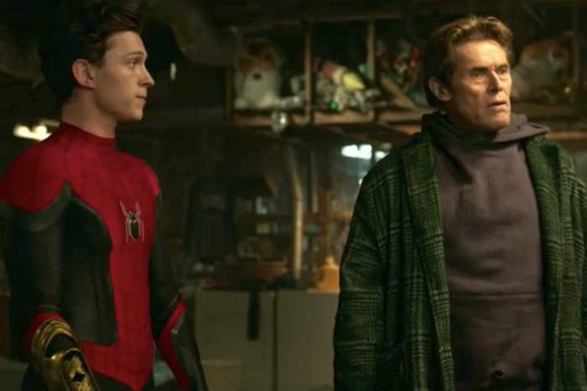 Tom Holland and Willem Dafoe in Spider-Man: No Way Home