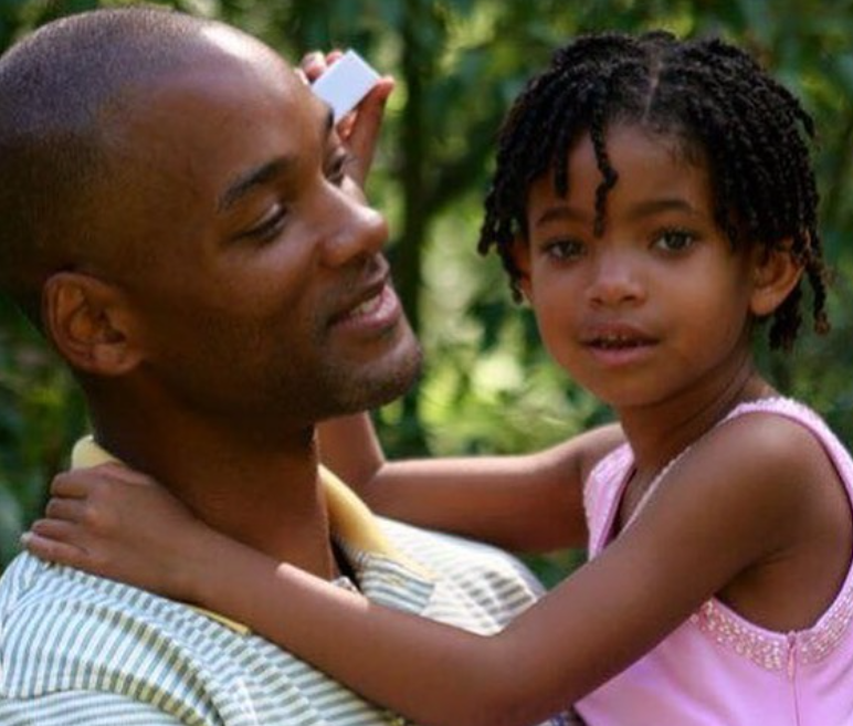 Will Smith with a young Willow Smith (via @willowsmith / Instagram)