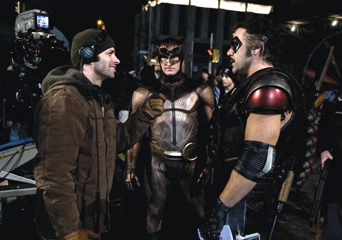 Zack Snyder on the set of Watchmen