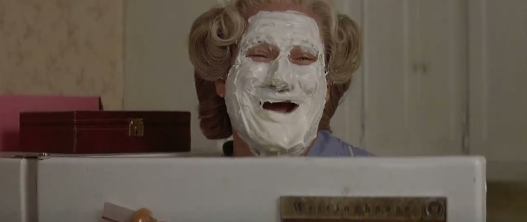 The iconic cake-on-the-face scene in Mrs. Doubtfire