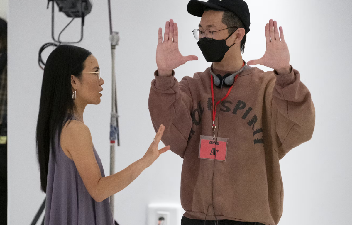 Ali Wong and Lee Sung Jin on the set of Netflix's Beef