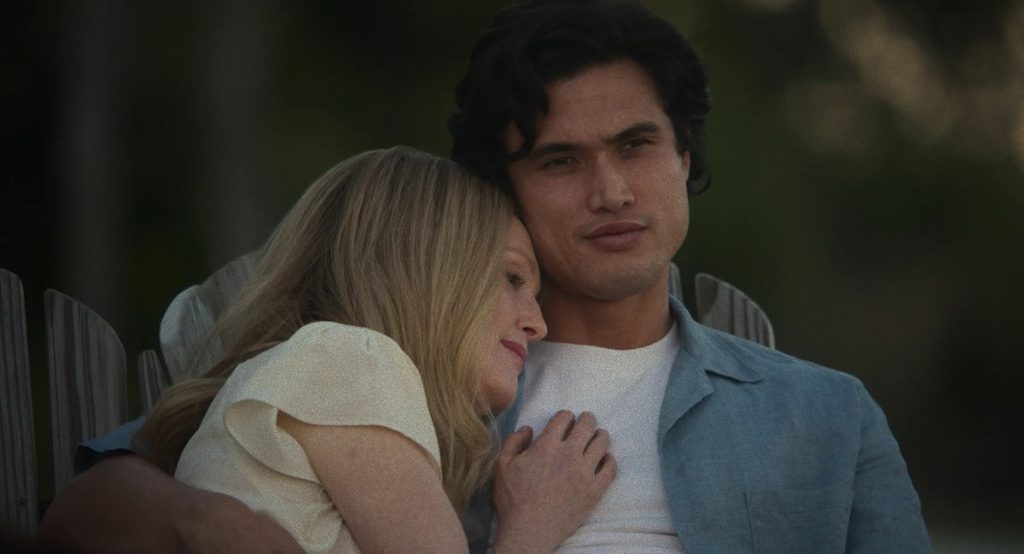 Charles Melton and Julianne Moore in May December