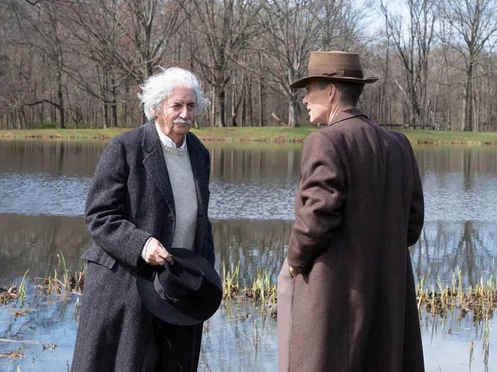 Tom Conti with Cillian Murphy in a still from Oppenheimer (2023)