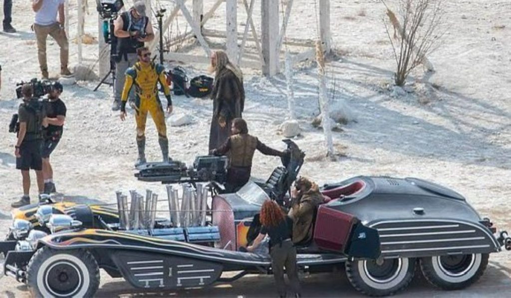 Red Skull's car spotted on Deadpool 3 set (via @CanWeGetToast | X)