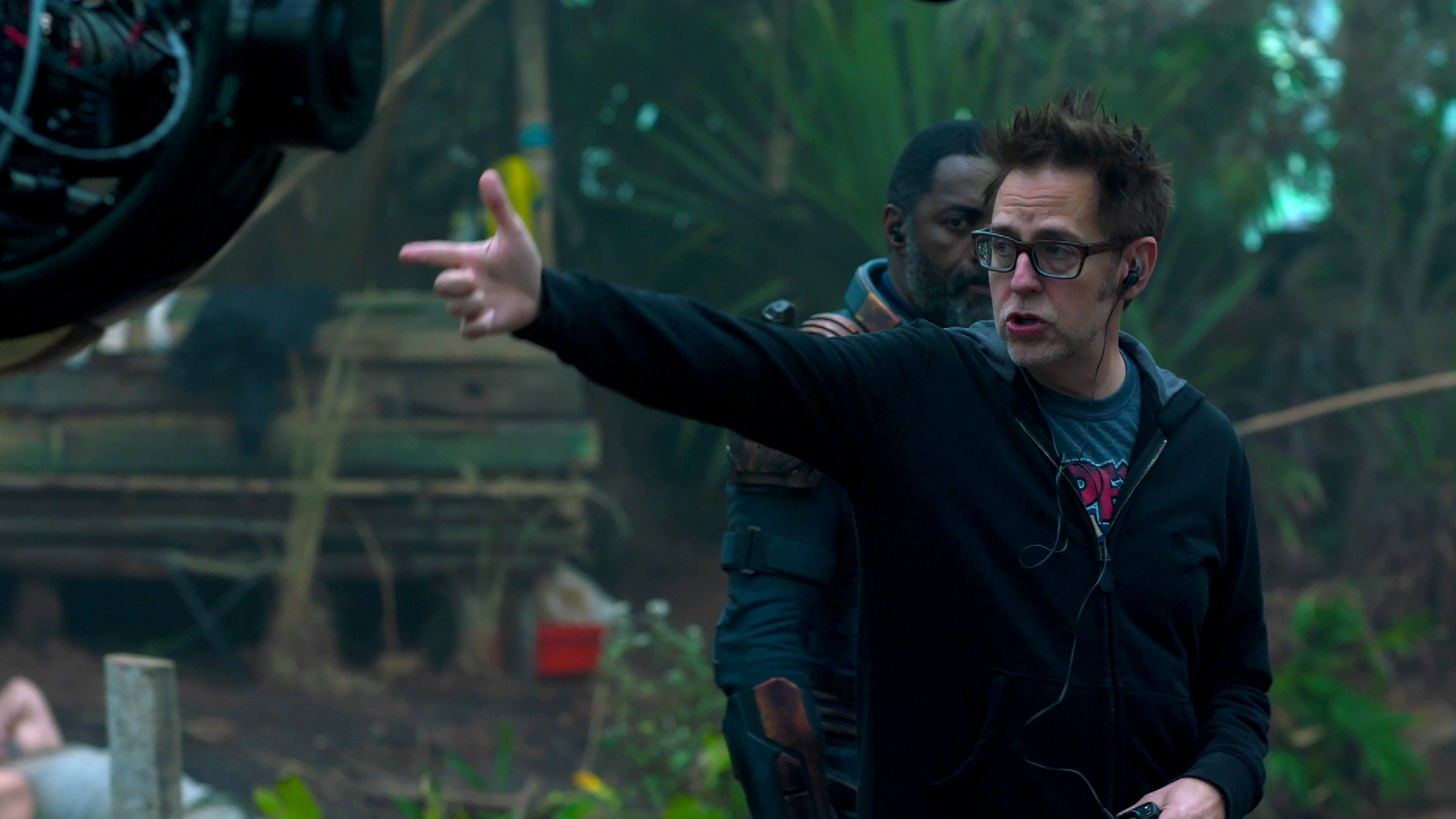 James Gunn on the sets of The Suicide Squad