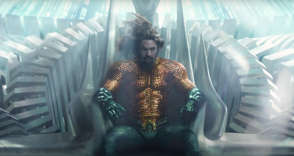 Jason Momoa in a still from Aquaman and The Lost Kingdom