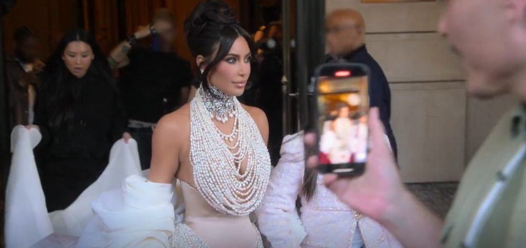 Kim Kardashian's 2023 Met Gala outfit as shown in The Kardashians (2022-present)