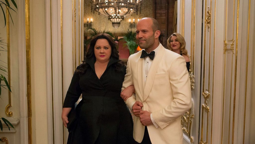 mccarthy and statham in a still from spy