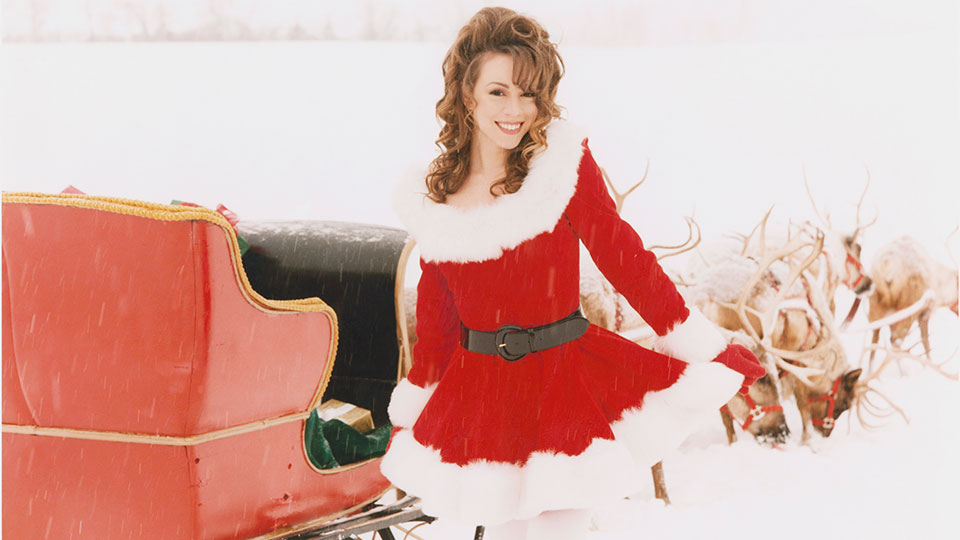 Mariah Carey in her video song All I Want for Christmas Is You 