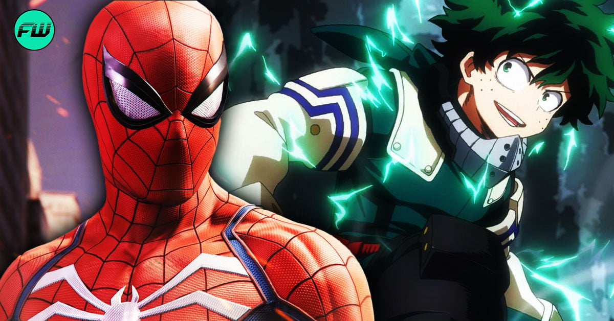 mesmerizing fan art brings to life an unbelievable match between marvel’s spider-man and 1 my hero academia character