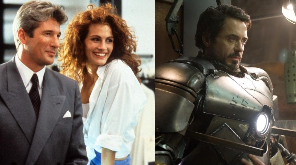 Julia Roberts' Pretty Woman (1990) and Iron Man (2008)
