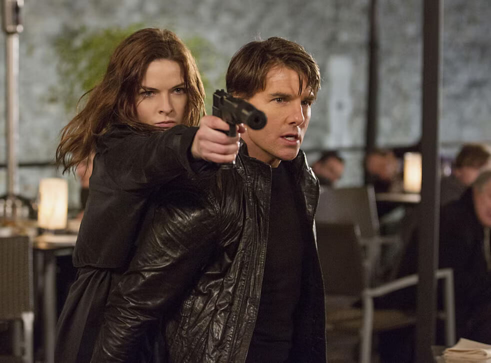 Rebecca Ferguson with Tom Cruise in Mission: Impossible