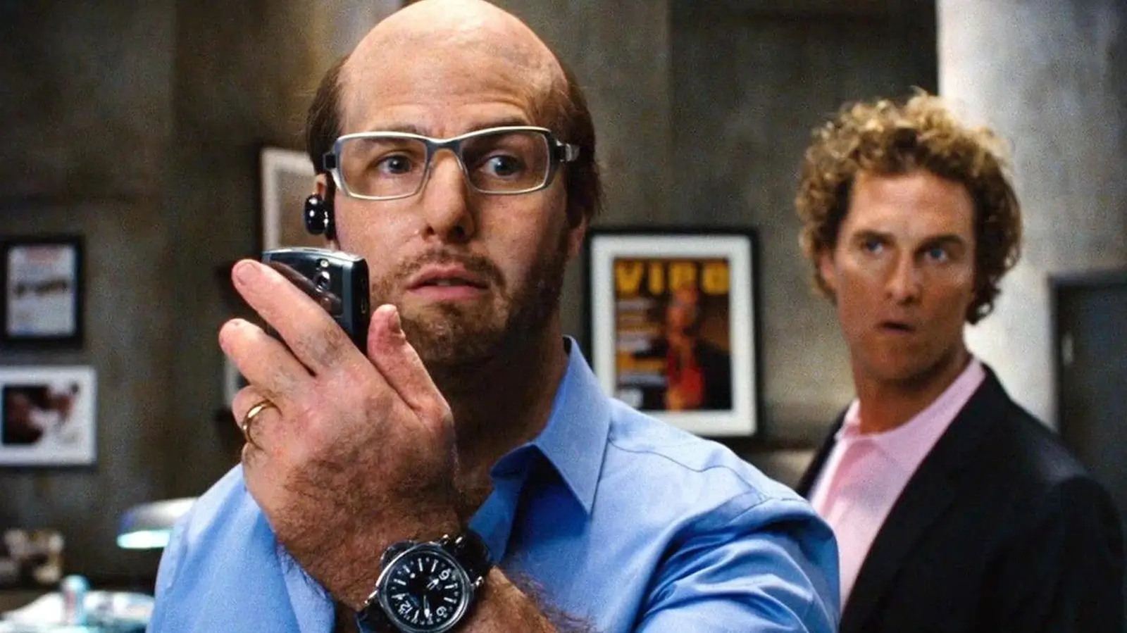 Tom Cruise as Les Grossman and Matthew McConaughey as Rick Peck in Tropic Thunder (2008)