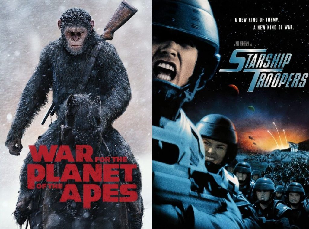 (L-R): Planet of the Apes and Starship Troopers